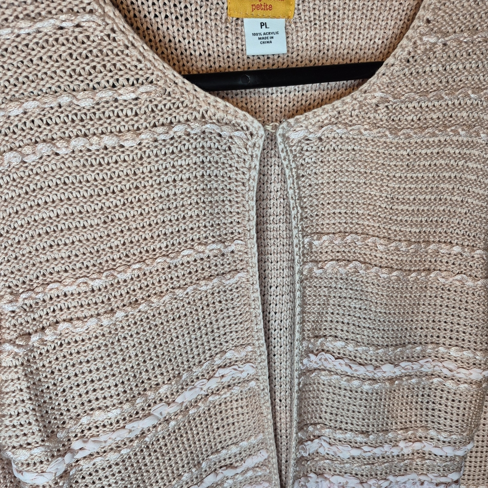Ruby Rd. Blush Knit Ruffle Cardigan - Picture 7 of 8